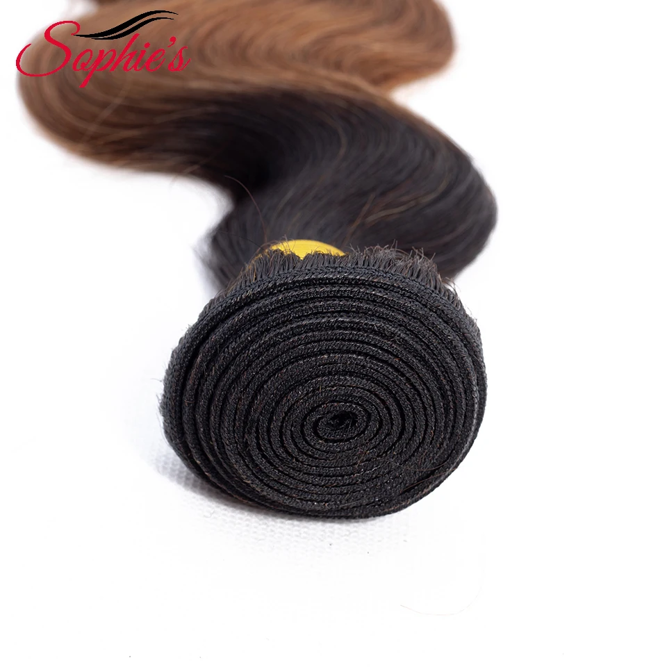 Sophie's Pre-colored Ombre Bundles T1B/30 Color 1 Bundles Hair Peruvian Human Hair Non-Remy Straight Extensions
