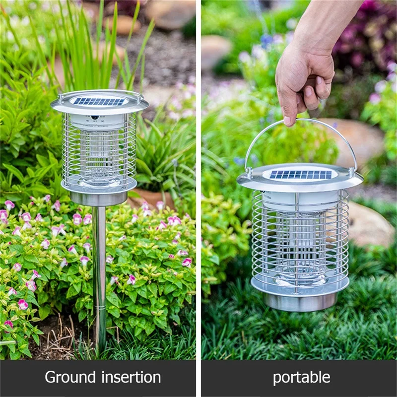 BELLE Outdoor Solar Mosquito Killer Lamp Insect Kill Trap Repellent LED Lawn Lighting for Home Garden