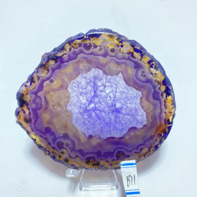 Natural crystal AGATE SLAB Geode Slice Crystal Mineral Energy Stone Healing Home Decoration Gift B11   40g  74mm