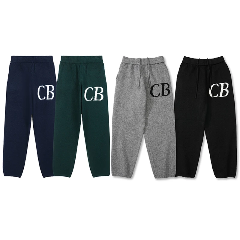 

New Cole Buxton Jacquard Drawstring Pants Men Woman Good Quality High Street Loose Lovers CB Knit Sweatpants