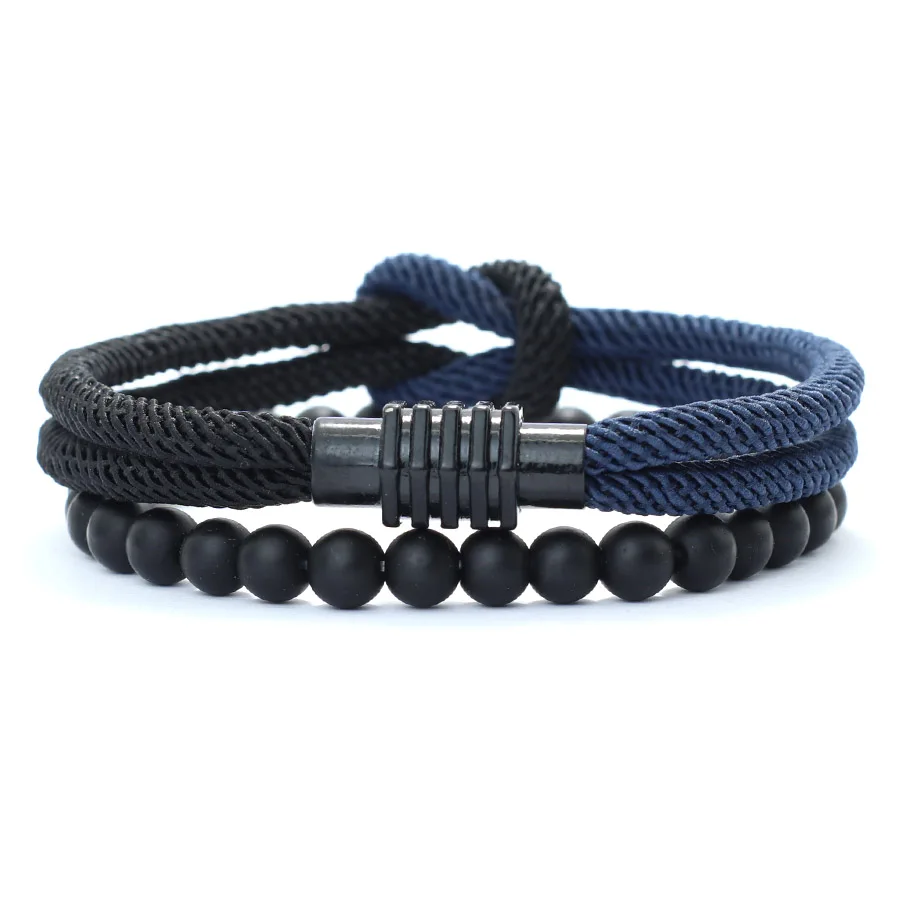 Stilvolle 2 Teile/satz Männer Armband Stilvolle Knoten Seil Armband Abstand Magent Schnalle Gelb Blau Ukraine Armband Pulsera Hombre Joias – Detail 13