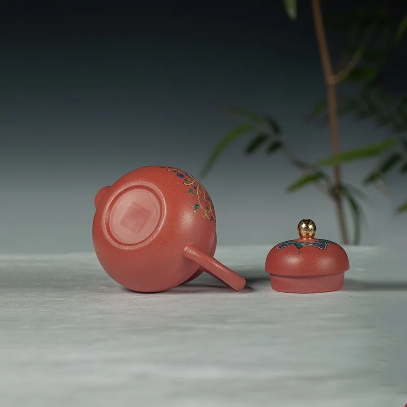 Chinese Style Raw ore powder mud Purple Clay Teapot, Creative Yixing Kung Fu Tea Set Household, Handmade, 200cc New, 1Pc