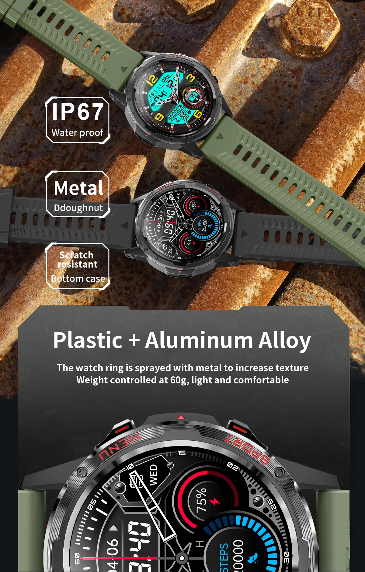 H70 Smart Watch BT Call 1.32inch Full Touch Heart Rate IP67 Waterproof Voice Assistant Sport Track 47 H70 Smart Watch BT Call 1.32inch Full Touch Heart Rate IP67 Waterproof Voice Assistant Sport Track 41