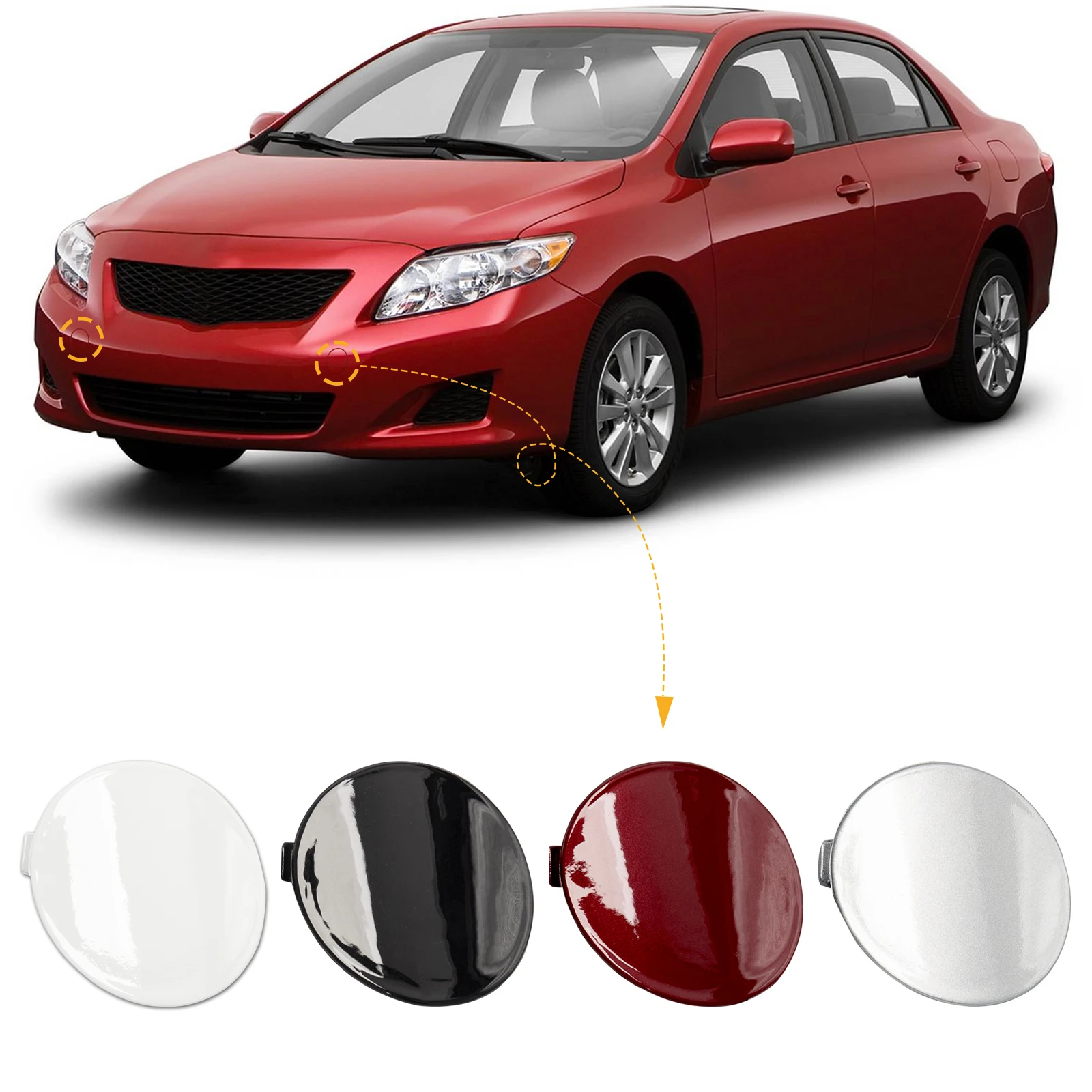 Front Bumper Tow Hook Cover Towing Eye Cap Lid Fit For Toyota Corolla 2009 2010 52128 02910