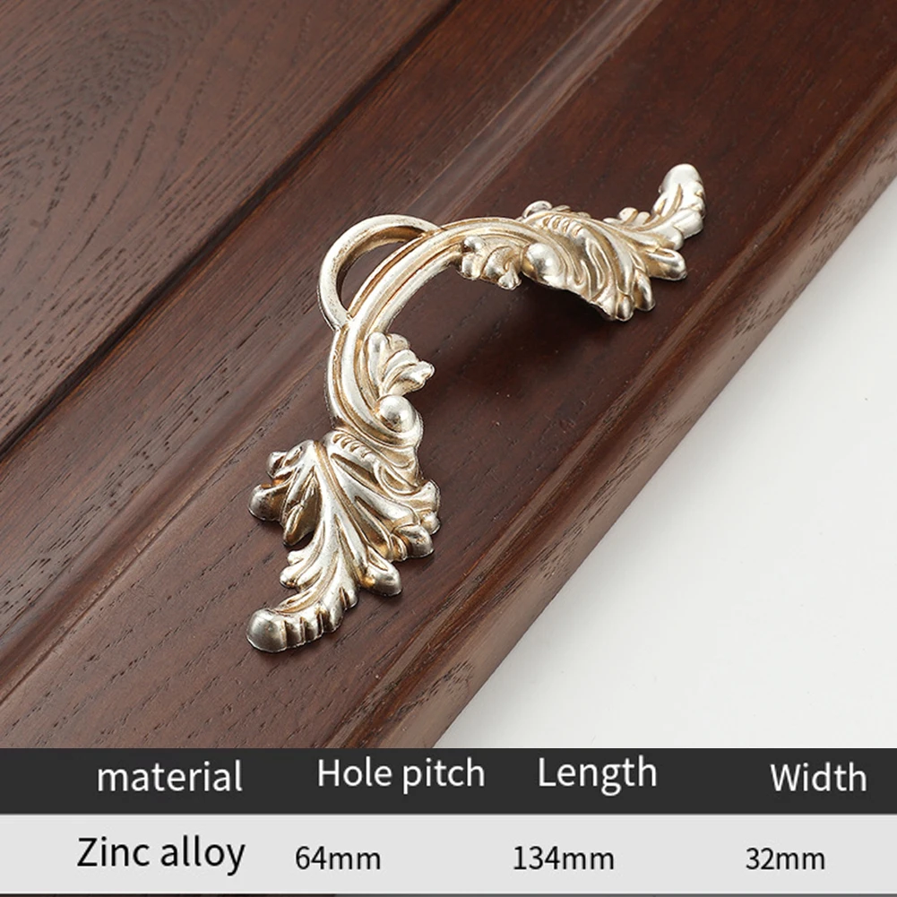 Description Picture 5 of itemRetro Cabinet Door Handle Antique Drawer Handle Furniture Pull Hardware European Carved Kitchen Cupboard Furniture Knobs