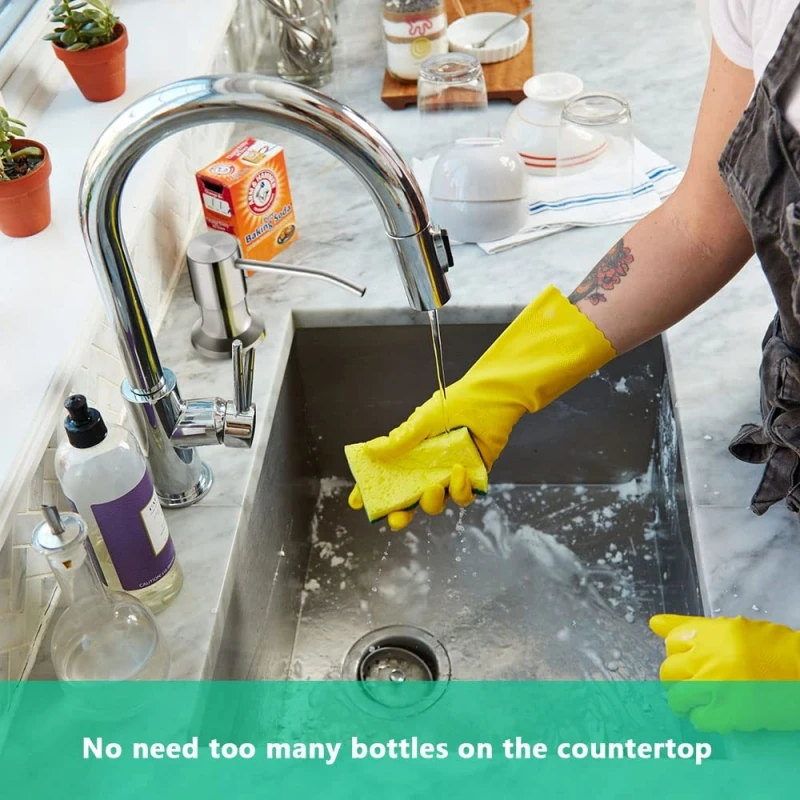Large Capacity Black Dispensers Silica Gel Extension Tube Kit Replacement Kitchen Sink Under Deck Counter Liquid Soap Dispenser