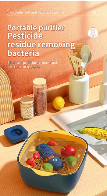 Purificatore Alimenti A Ultrasuoni - Lavatrice Frutta E Verdura Portatile Ricaricabile USB - Foto 11