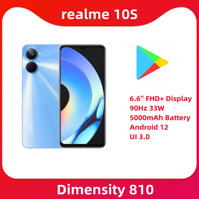 OriginalRealme10S5GSmartphoneDimensity81050MPDualCamera66