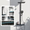 Digital Smart Grey Shower Set Bathroom Home Use Shower System Rainfall Sprayer Pressurised Bathing Apartment Head Shower 1