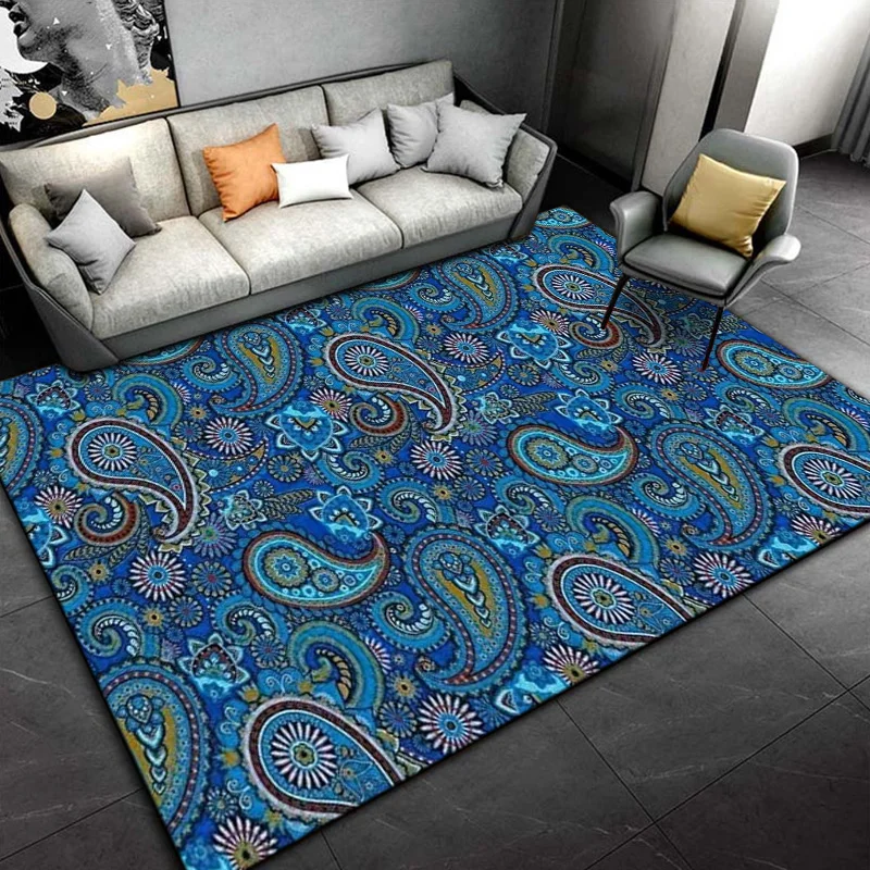 Bamyum Trunk Printed Carpet Chenille Print Machine Made 160 X 230 Cm, Machine Washable Carpet Living Room, Vintage Carpet Bedroom, Antibacterial Anti-Slip Underlay Kitchen Green Carpet