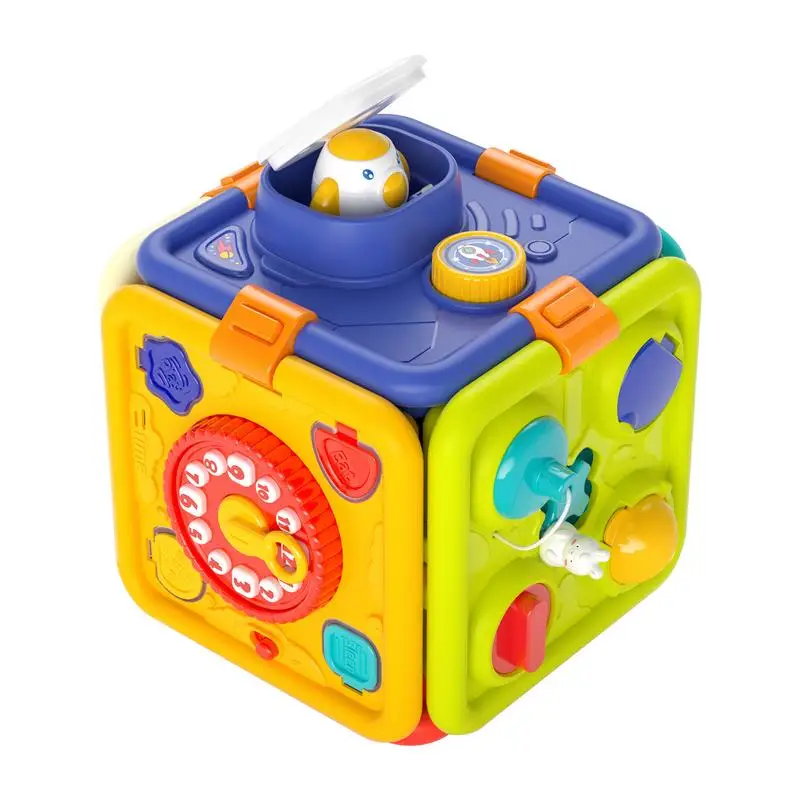 

Toddler Activity Cube Early Development Busy Cubes Sensory Board Musical Light Sensory Cube Activity Center With Light Stem