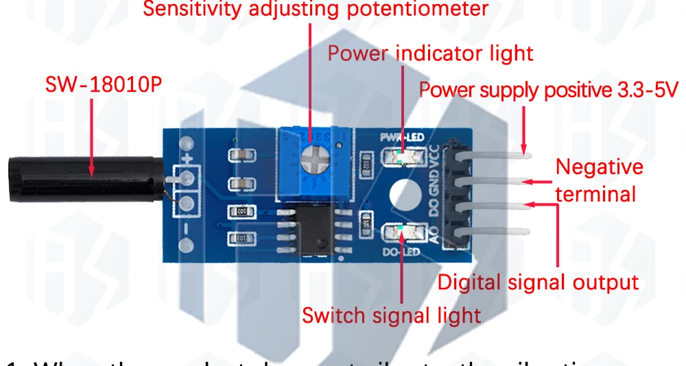 1 ~ 10PCS EGBO Normalerweise offenes Shock-Sensormodul für Arduino Vibrationssensormodul Alarmmodul – Detail 7