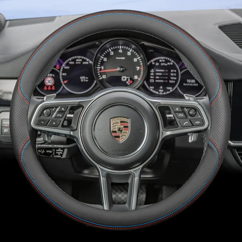 

Steering Wheel Cover for 2022 Porsche Cayenne Universal Car Accessories Non-slip Decoration Car Accessories Genuine Leather