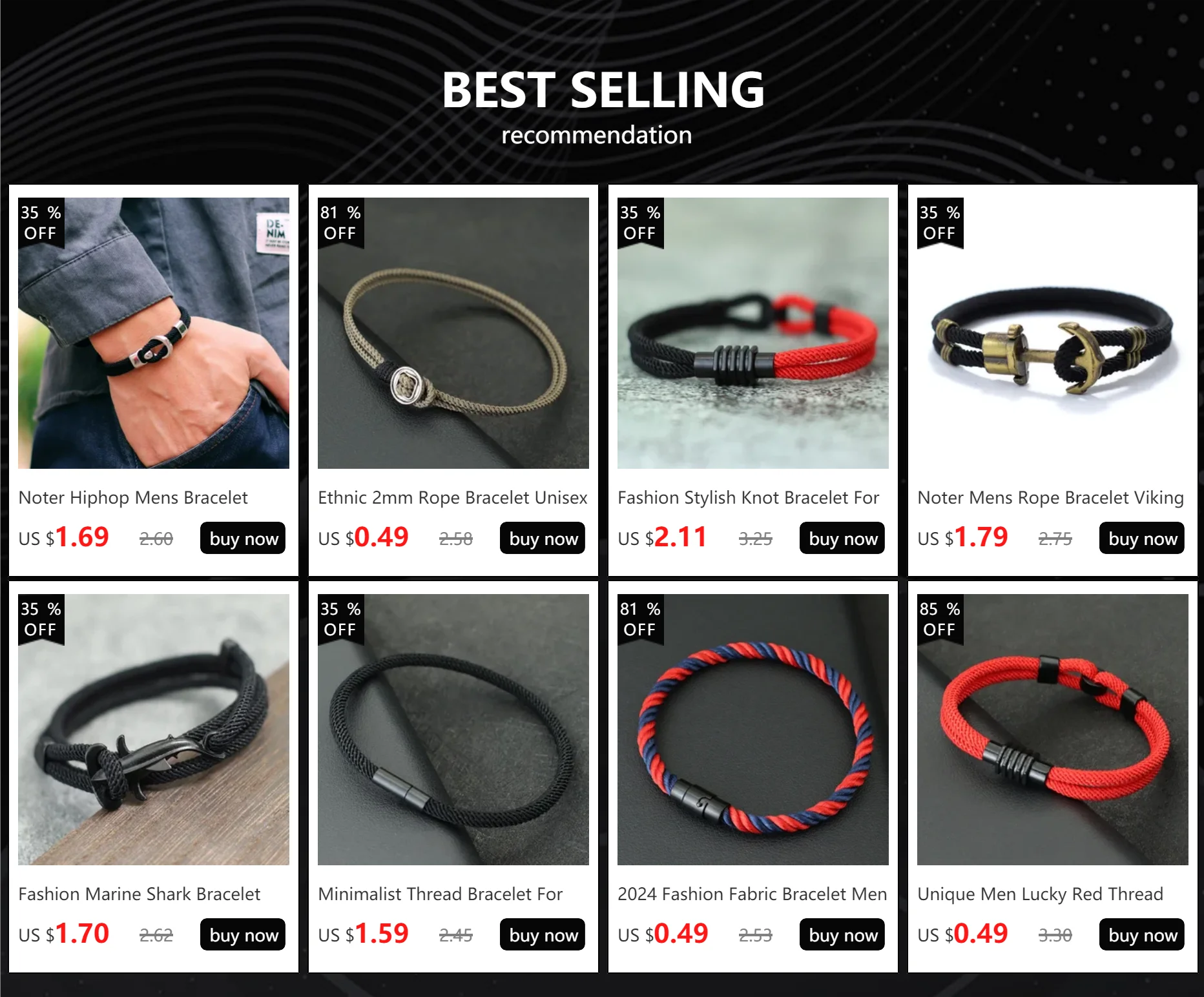 2024 neue Mode Seil Armband Männer Silber Farbe Edelstahl Schnalle Stoff Armband Accesorios Hombre roten Faden Braslet Joias – Detail 1