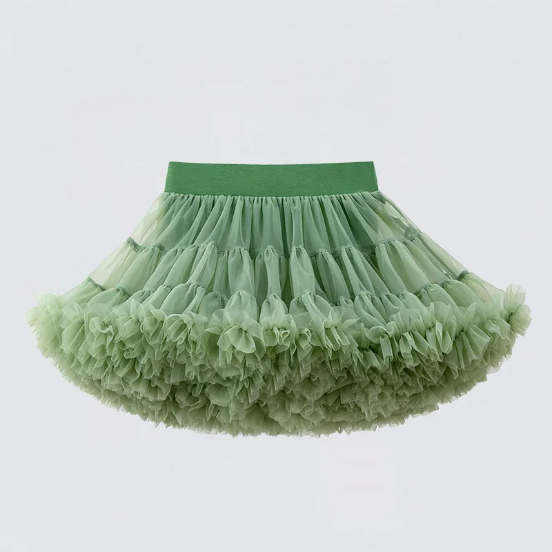 HOT Girls Tutu Skirts Solid Fluffy Tulle Princess Ball Gown Pettiskirt Kids Ballet Party Performance Dress for Children