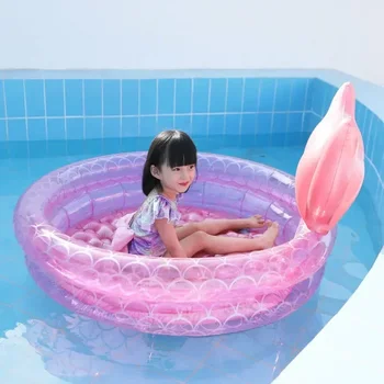 Piscina gonfiabile per ermaidi da 90 cm, bagno per bambini, casa estiva, piscina all'aperto, piscina quadrata gonfiabile per regali per bambini, ragazza 1