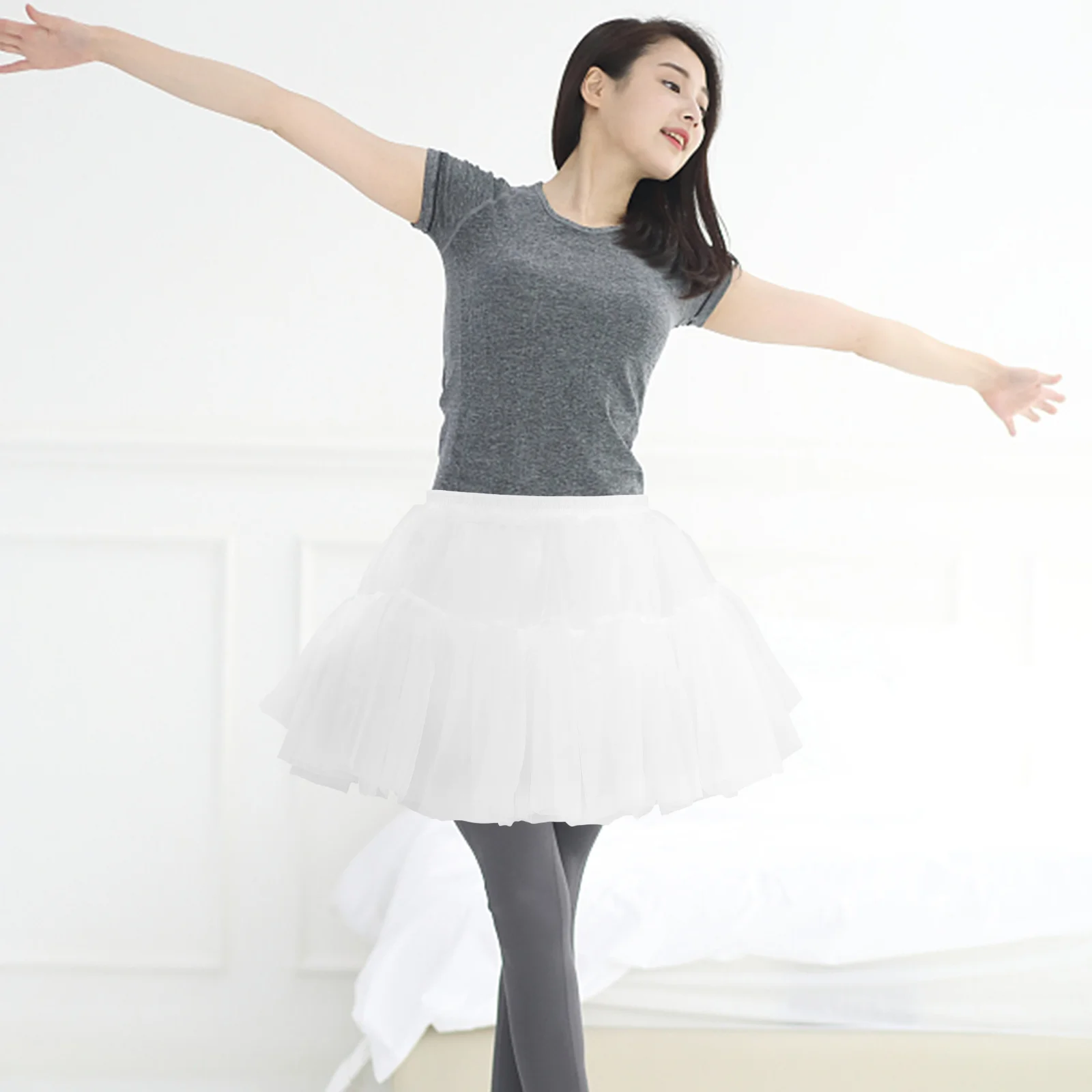 Cosplay Dress Crinoline Short Petticoat Ring Ballet Costume White Tutu Skirt Daily Outfit Accessory