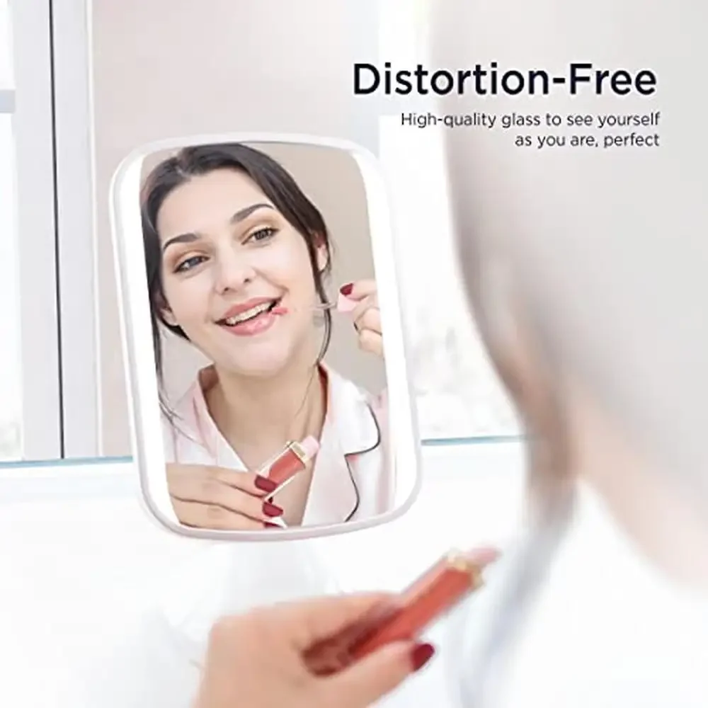 Adjustable Vanity Mirror Makeup Mirror with Bluetooth Audio & Hands-Free Speakerphone LED Lighting 7" x 9" Reflect ll iCVBT3