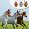 Horse Fly Mask 3D Design Supplies Ergonomics Pet Summer Eye Shield Anti Mosquito Ear Half Face Mesh Fly Protective Cover Parts 4