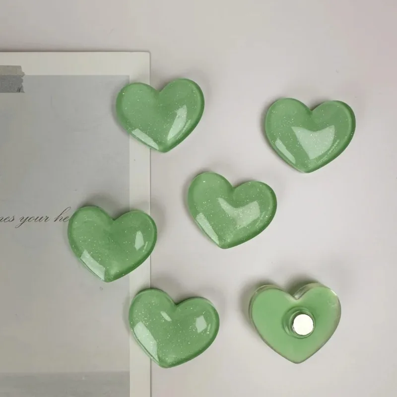 New colorful heart-shaped refrigerator sticker, simple macaron home kitchen decoration magnetic sticker