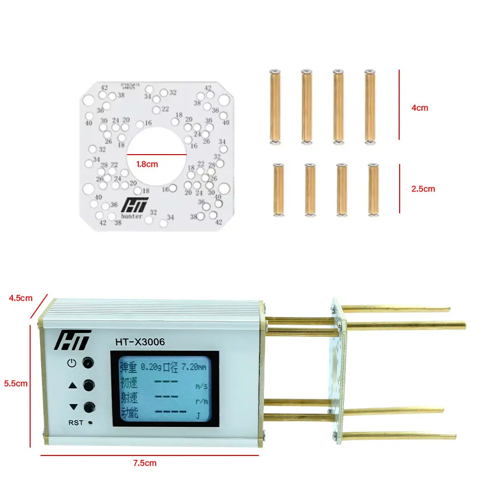 HT-X3006 Shooting Speed Meter Ball Velocity Energy Measurement Shooting Chronograph Bullet Speed Tester with Backlight LCD