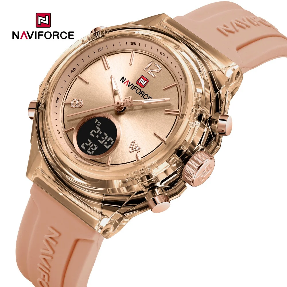 NAVIFORCE NF7109 Quartz Watch for Ladies Fashion Women's Dual Display ...