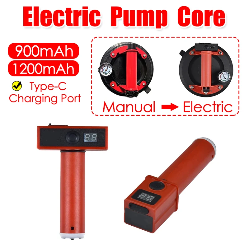 Vacuum Suction Cup Manual Suction Cup Converter To Electric Vacuum Suction Cup Electric Pump Core Accessory 900/1200mAh Auto Pressure Compensating