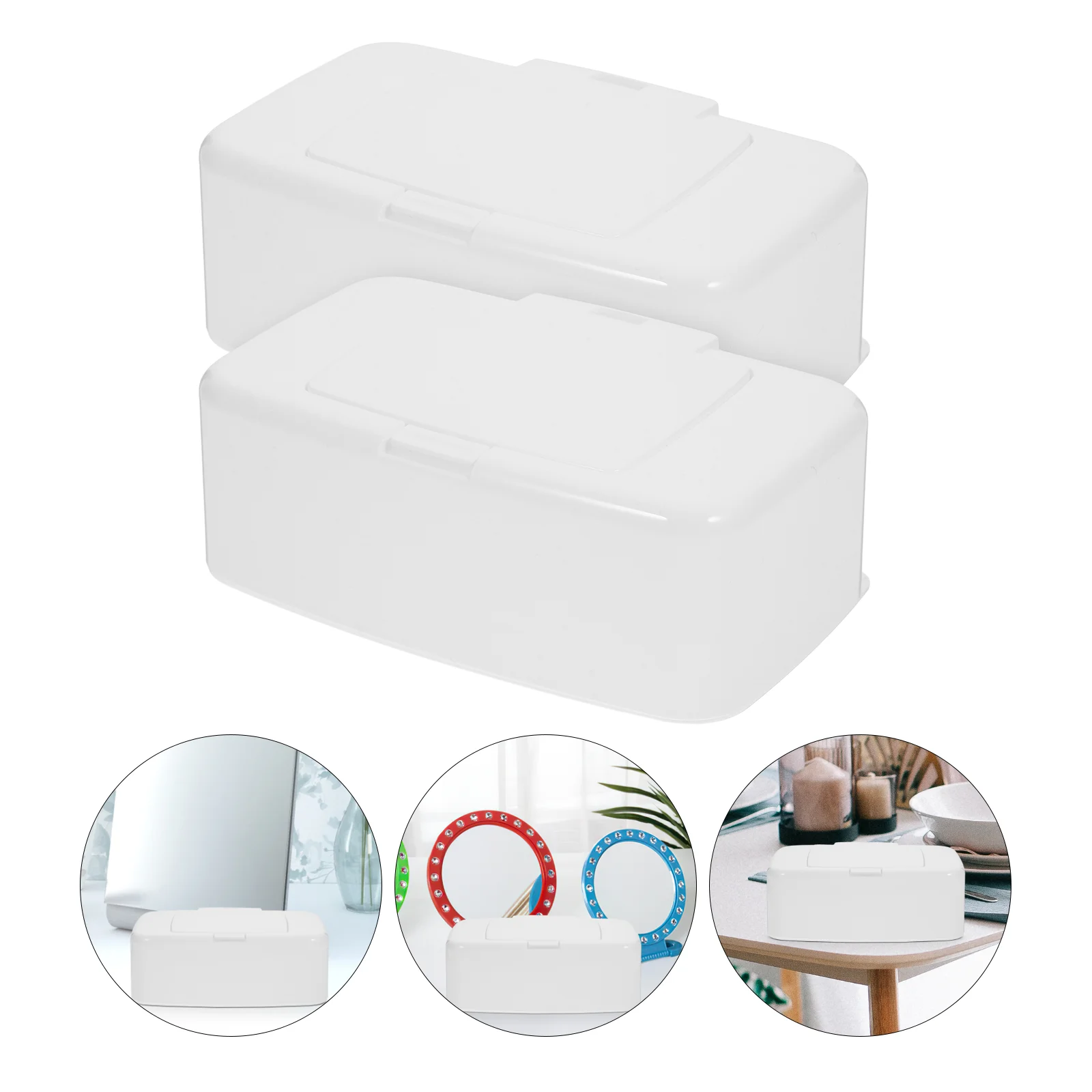 

2 Pcs with Cover Storage Box Baby Disposable Gloves Plastic Wipes Pp Boxes of Tissue