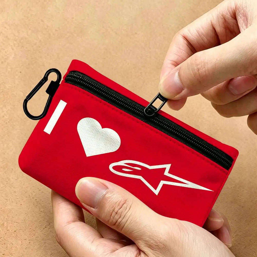 Alpinestars Logo Multifunctional Oxford Cloth Small Pouch With Hook Mini Coin Wallet Earbud Storage Bag