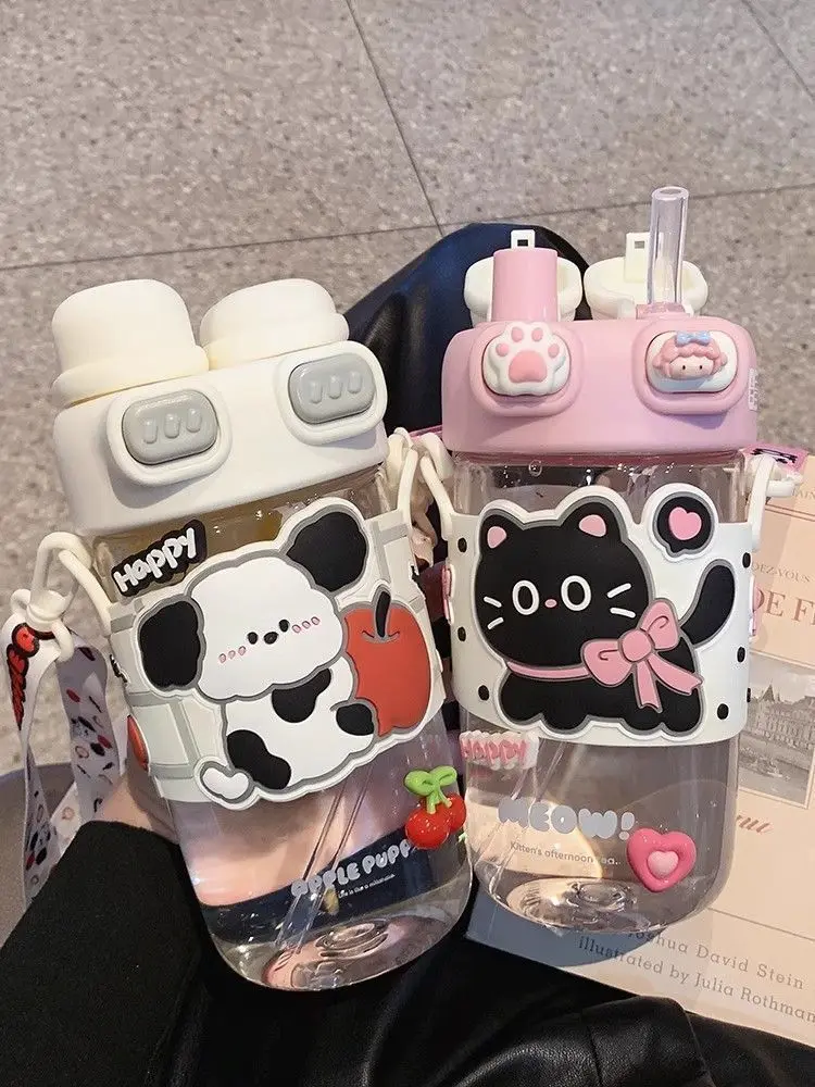 Cartoon Kawaii Kids Capybara Water Bottle for School