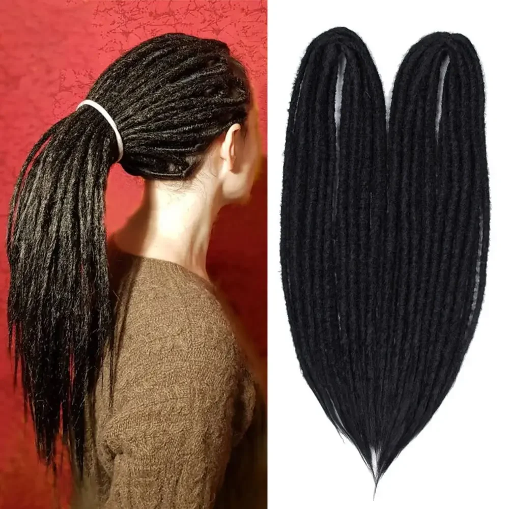 

Goddess Dreadlocks hair locs crochet synthetic hair pre stretched braiding hair de Dread locks double ends