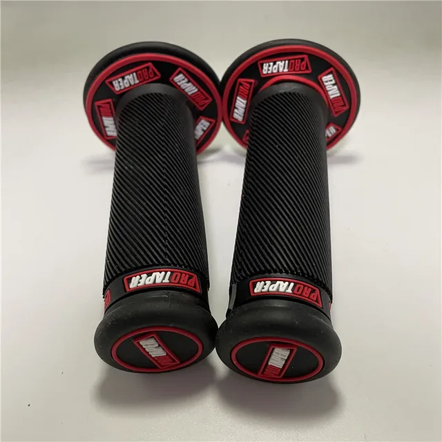 Soft Rubber Moto Handlebar Universal 22MM Scooter Grips Bar Parts Motorbike Handle Bar For Protaper Grip Motorcycle Accessories black and red