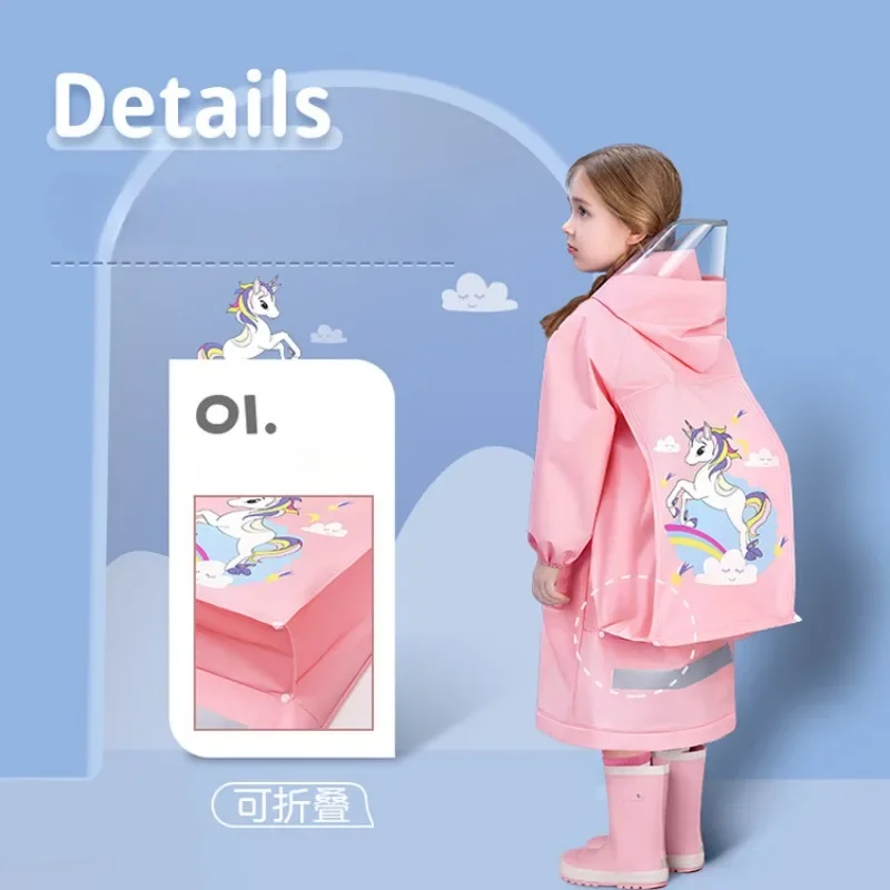 Polyester Baby Raincoat Outdoor Waterproof Rain Coat Children Impermeable Poncho Boys Girls Rain Jacket