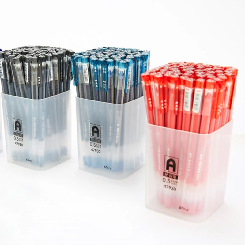 

B36C 60 Pcs/Set 0.5mm Roller Ball Gel Pens Ballpoint Pen Writing Tool Stationery Gift