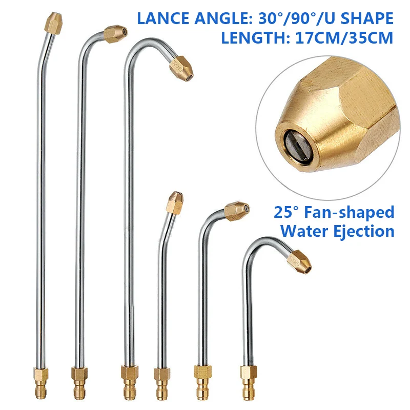 

30°/90° U-Shape High Pressure Car Washer Extension Spray Wand Nozzle For Power Spray Gun Air-Conditioning Cleaning Machine Tool
