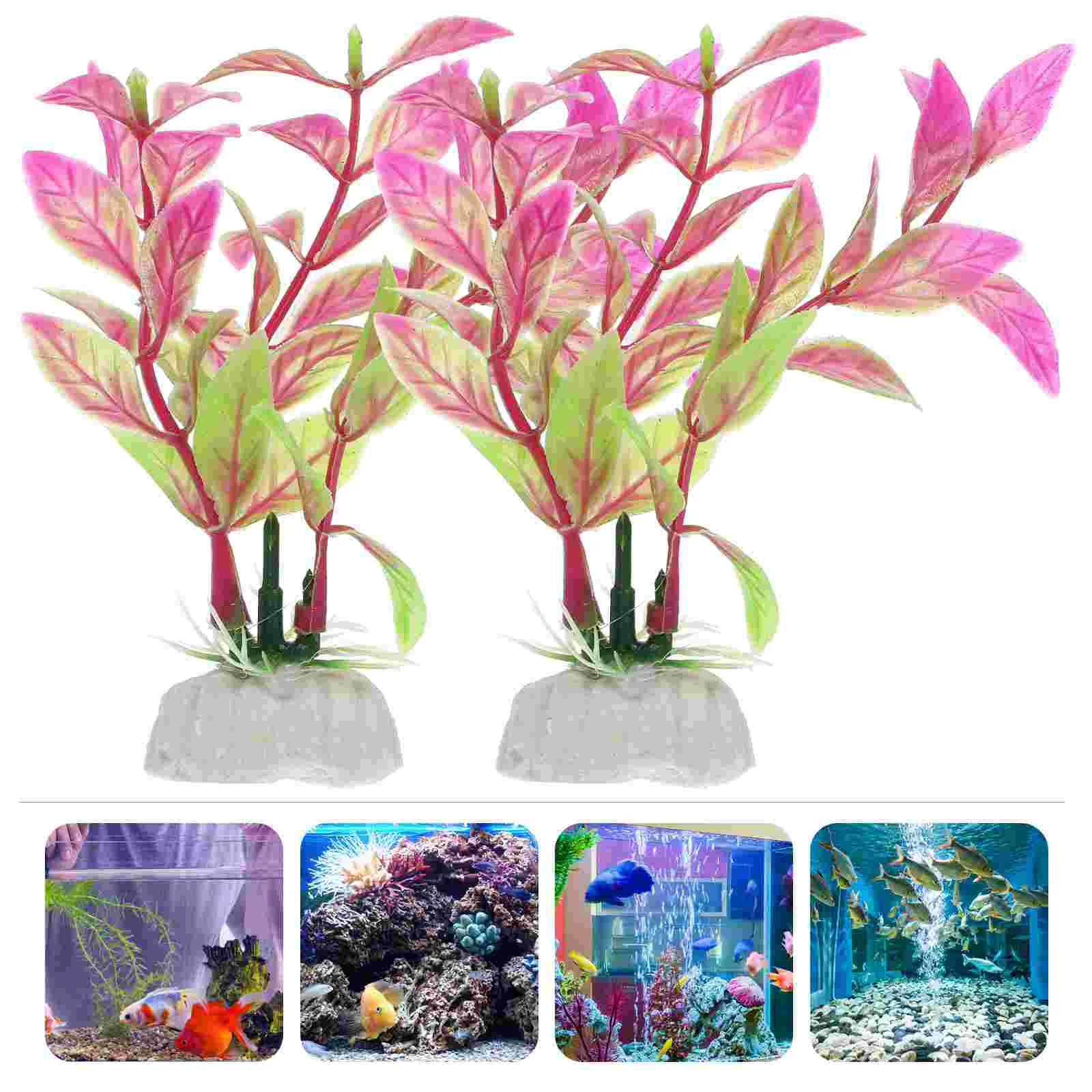 

10 Pcs Aquarium Ornaments Fake Plants Fish Tank Landscaping Decor Accessories Decorations Plastic Artificial for