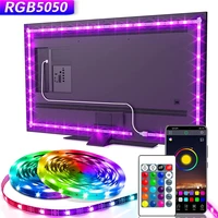 USB 5V LED lumières pour TV avec contrôle APP ruban Flexible RGB5050 30 LED s/m TV LED rétro-éclairage chambre décor éclairage 1