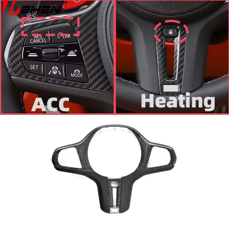 

Carbon Fiber Car Steering Wheel Panel Decoration Cover Trim For BMW 3/4/5/6/7Series G20 G30 G32 G15 G16 G80 G02 F90 F98 X3M X4M