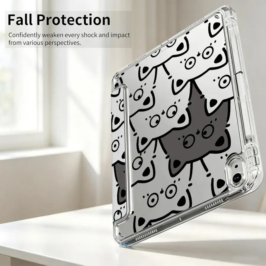 Cute Cartoon Kitty Tablet Case with Pen Slot Cover