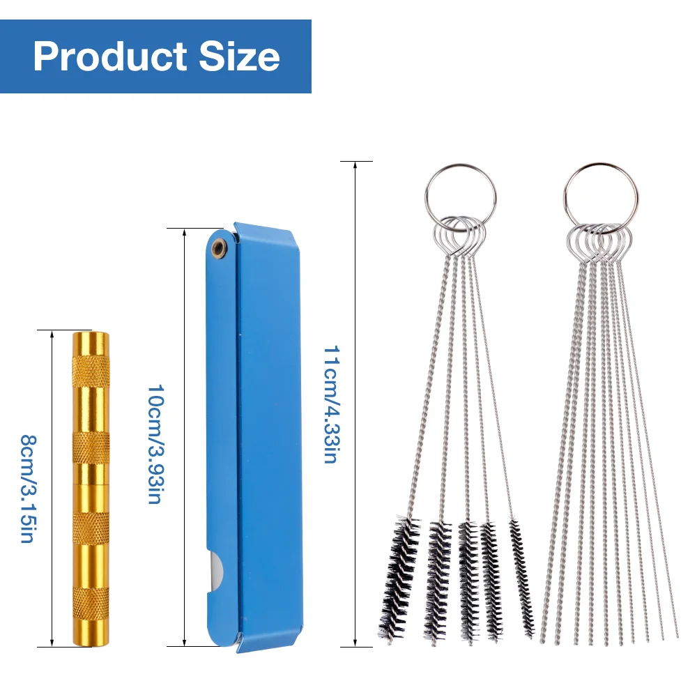 Airbrush Spray Gun Nozzle Cleaning Kit Needle & Brush Set Repair Tool for Equipment Auto Parts Cleaning Nozzle Washer Thin Tubes