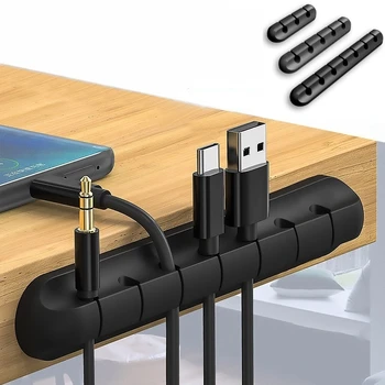 สายซิลิโคนสาย USB Winder Desktop Tidy Management คลิปสายสําหรับเมาส์หูฟัง Organizer 1