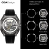 CIGA Design 3 in 1 Titanium Automatic Watch for Men Magician Series Skeleton Mechanical Wristwatch Fluororubber Strap 3 Pcs Case 2