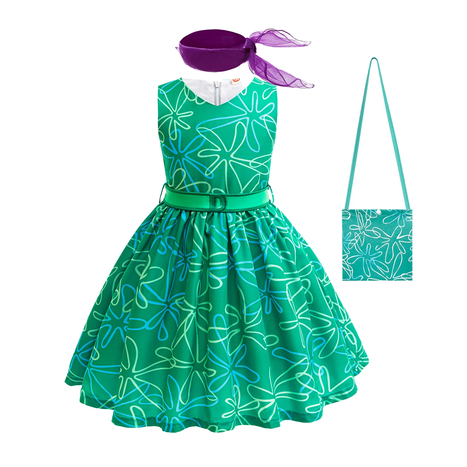 thumbnail image 1 of Girls Inside Out Disgust Cosplay Costumes Birthday Party Dress Up Children's Halloween Role-playing Costume Carnival Clothing, 1 of 4