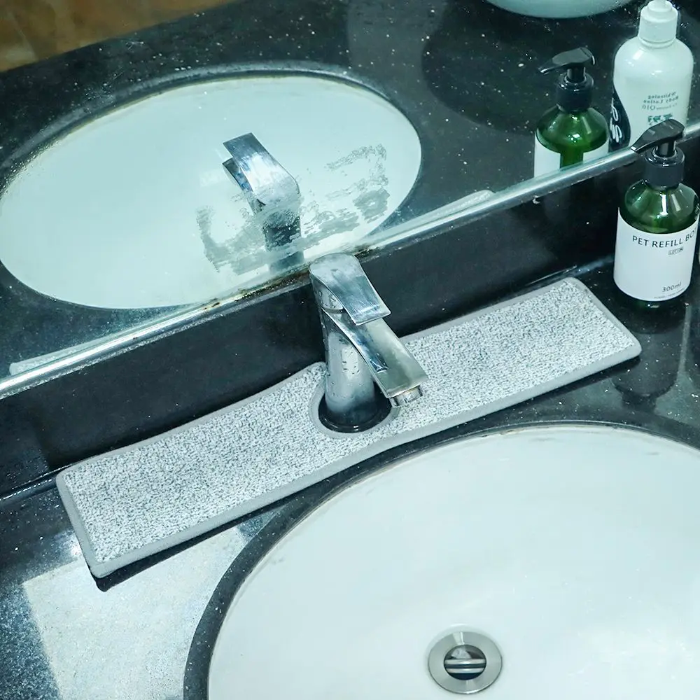 Faucet Accessories 46*10cm Absorbent Cover Kitchen Bathroom Sink Splash Guard Countertop Drying Mat Microfiber Pad