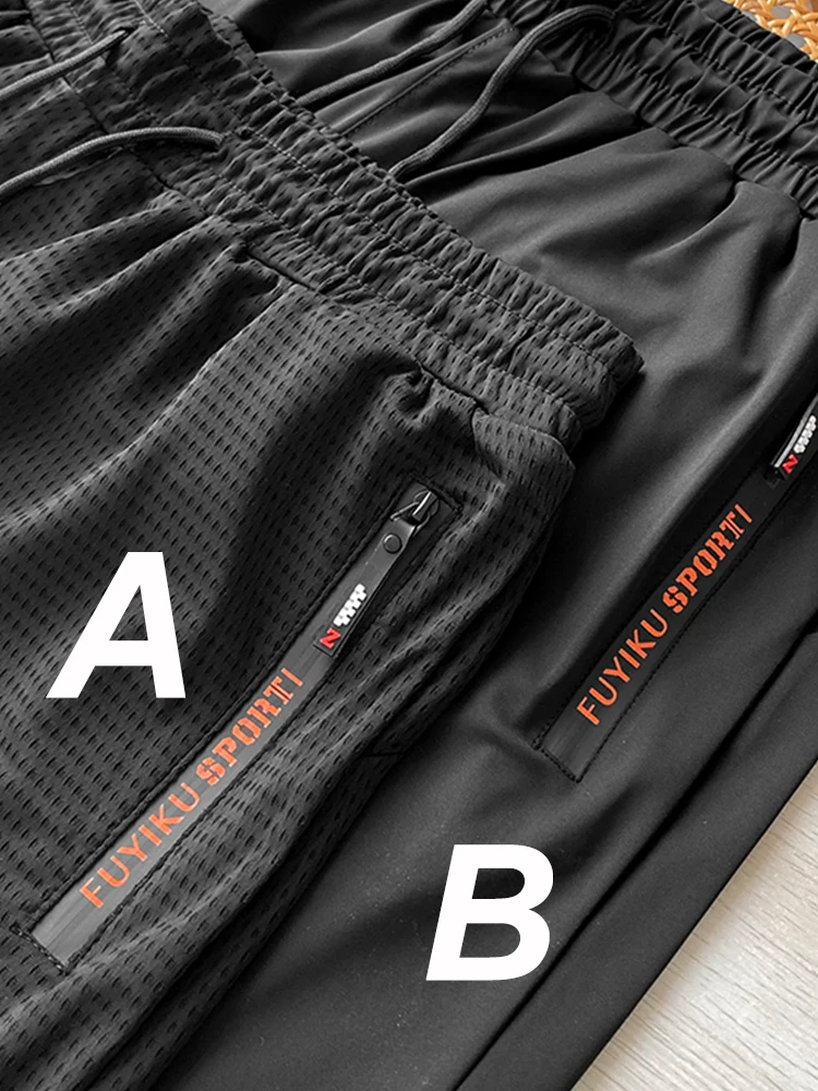 Summer Men's Shorts Breathable Mesh Stretch Ice Silk Gym Running Sports Loose Casual Shorts With Zip Pockets Big Size 8XL 9XL 3