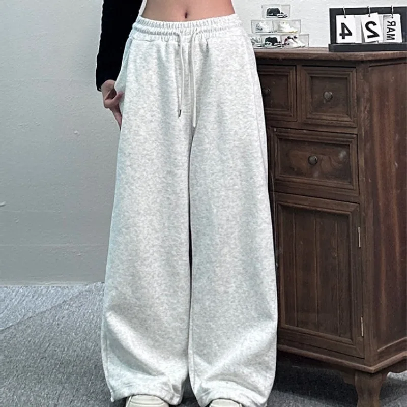 Deeptown Wide Leg Basic Women Sweatpants Straight Oversized Jogging Korean Fashion Baggy Sport Pants Casual Summer Trousers Kpop