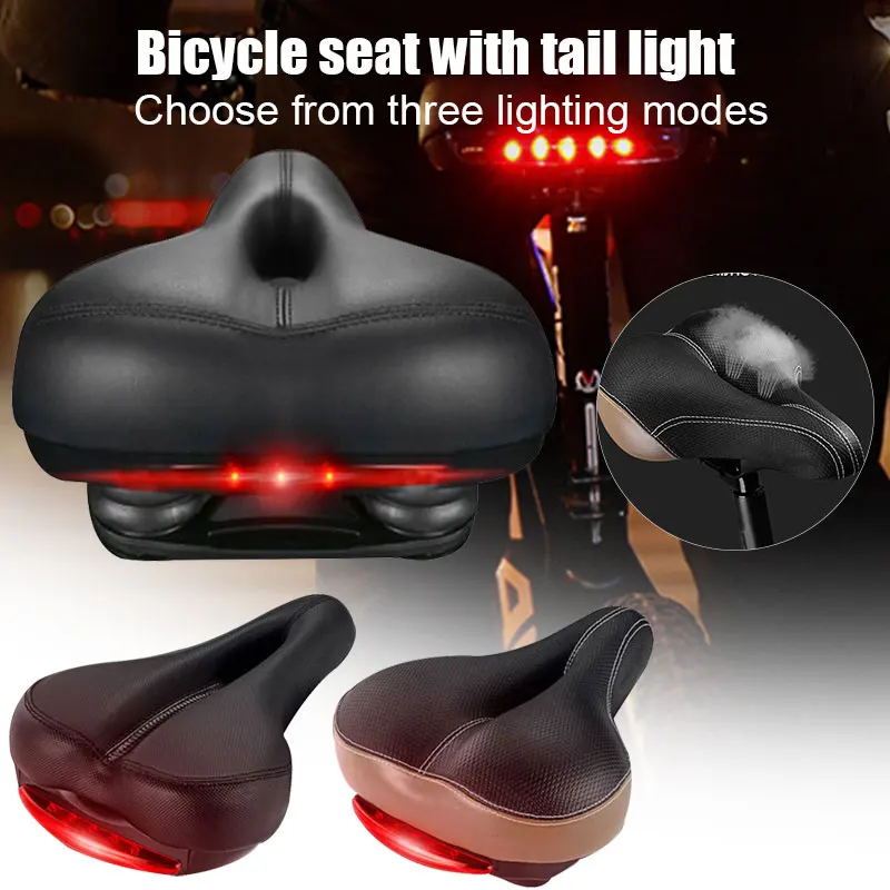 

Wide Bike Saddle Waterproof Bicycle Seat Soft Universal Fit Comfy Shock Absorbing Elastomers Bikes Seat Padded Saddle Cushion