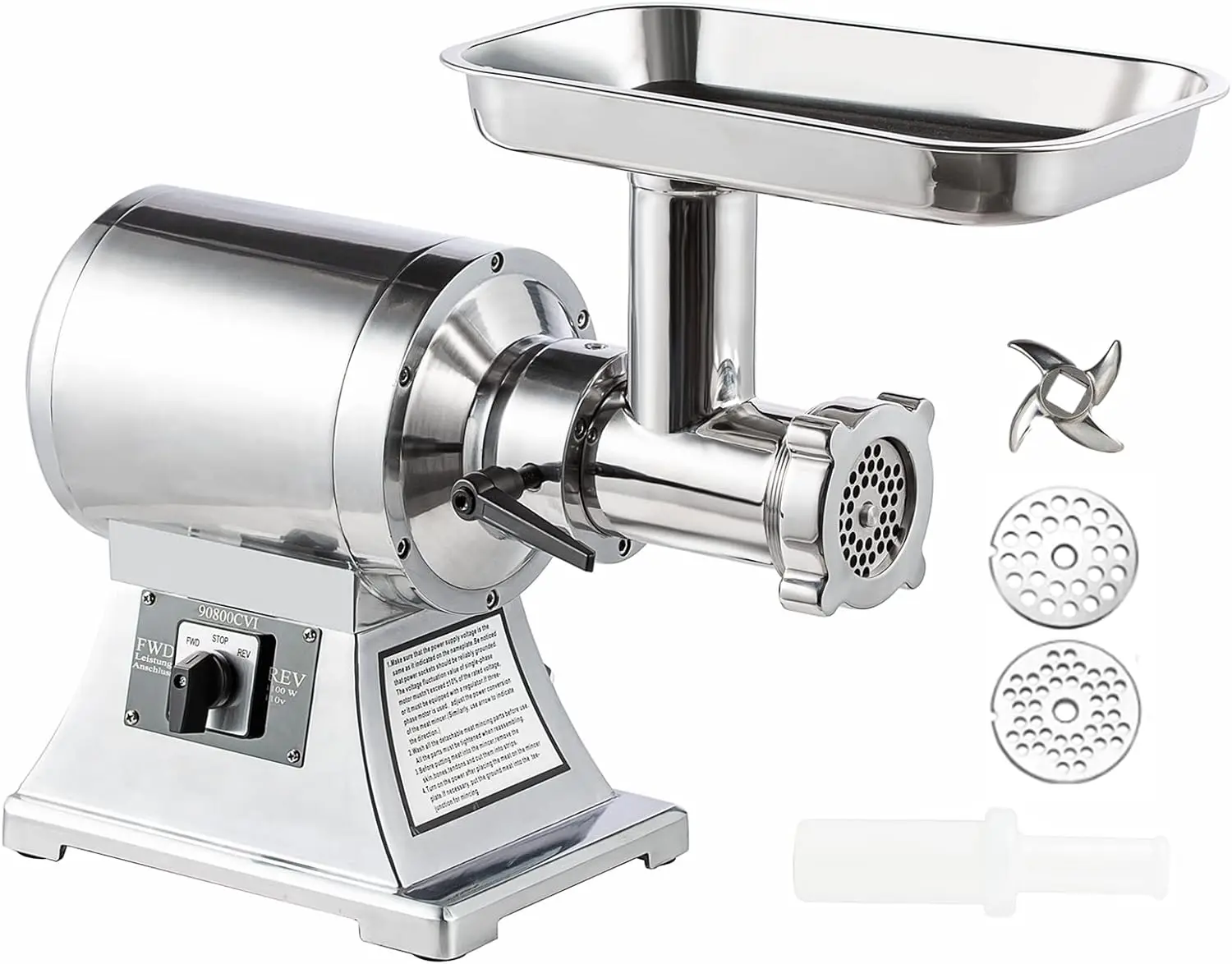 

Commercial Meat Grinder,1100W 550Lbs/hour Electric Meat Grinder,193r/min Detachable Stainless Steel Industrial meat grinder
