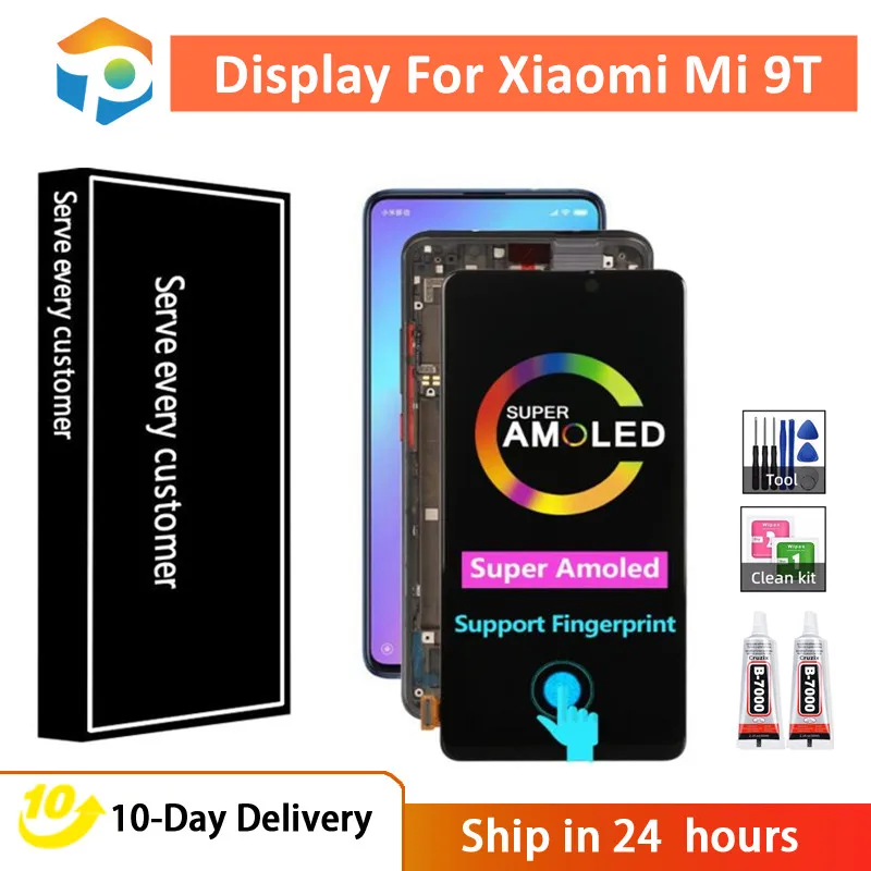 

Super Amoled Test AAA With Fingerprint Display For Xiaomi Mi 9TDigitizer Touch Screen Assembly Repair Parts