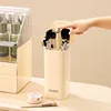 Automatic Lifting Makeup Brushes Holder Dustproof Makeup Brush Holder Desktop Makeup Tools Lipstick Eyebrow Pen Holder Container 2